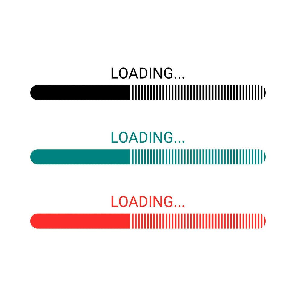 Loading bar illustration pack. make progress bar icon, load sign vector illustration. System software update and upgrade concept