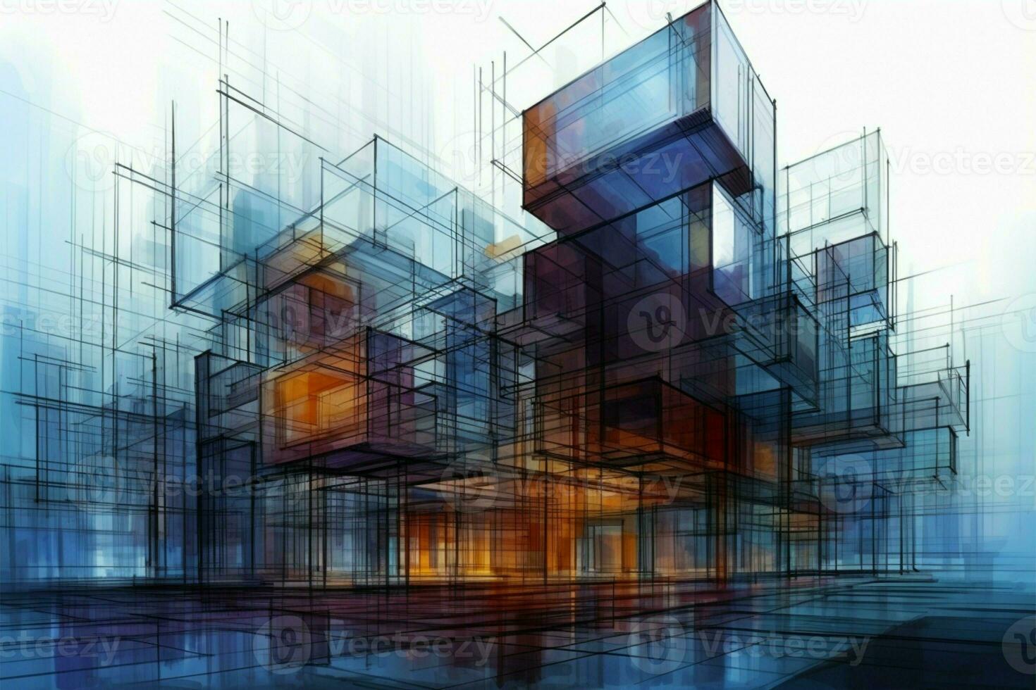 architecture, A mesmerizing abstract artwork with vibrant colors and intricate patterns AI Generated photo