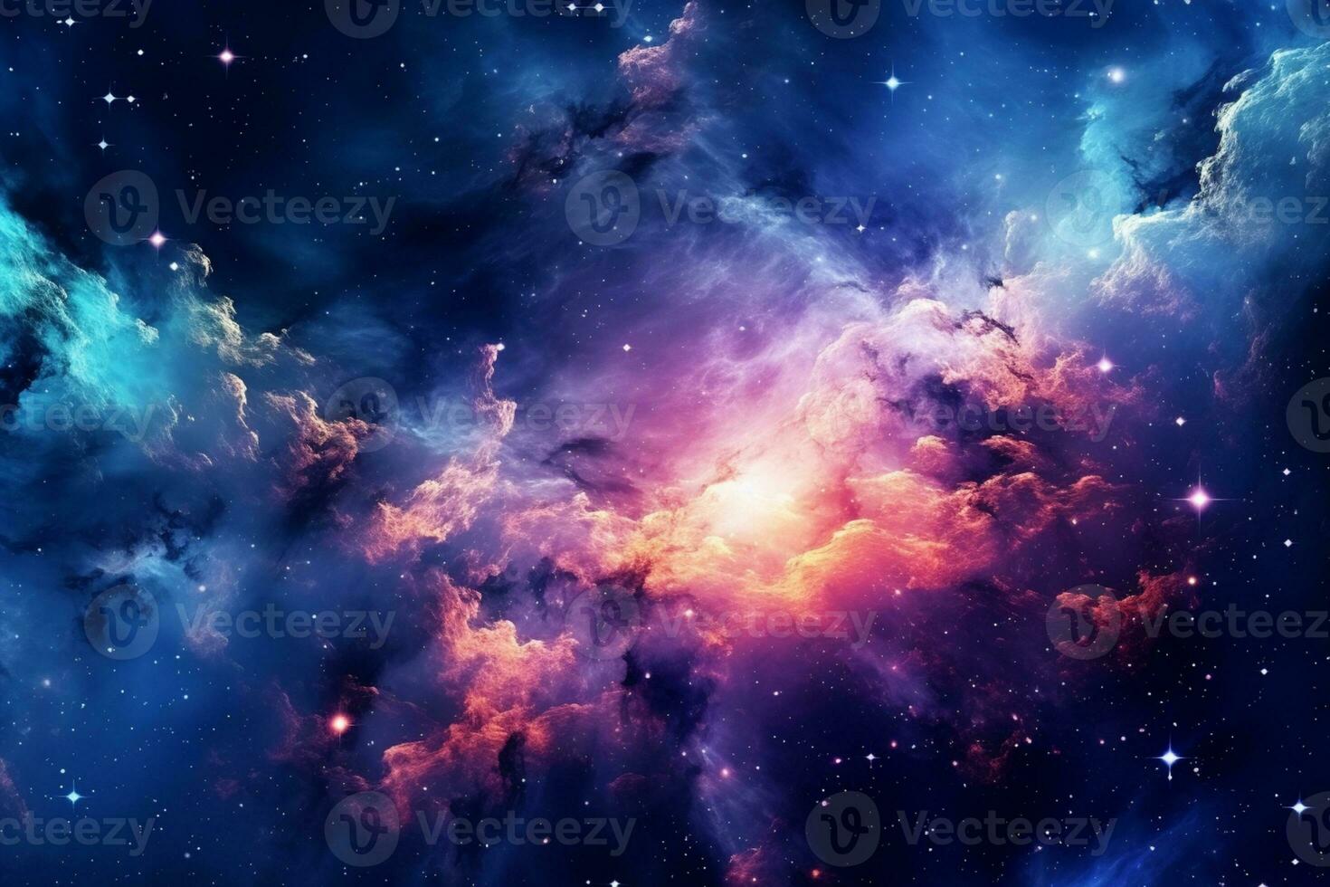 Abstract cosmic backdrop showcasing a universe filled with stars, nebulae, and galaxies. AI Generated photo