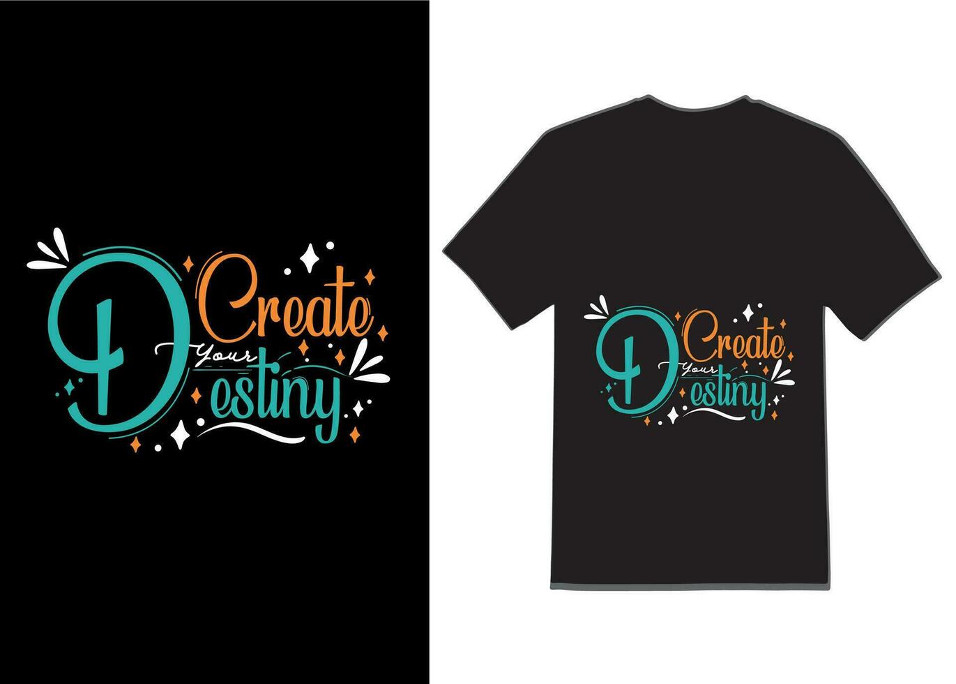 crear tu destino nuevo tipografía t camisa diseño vector