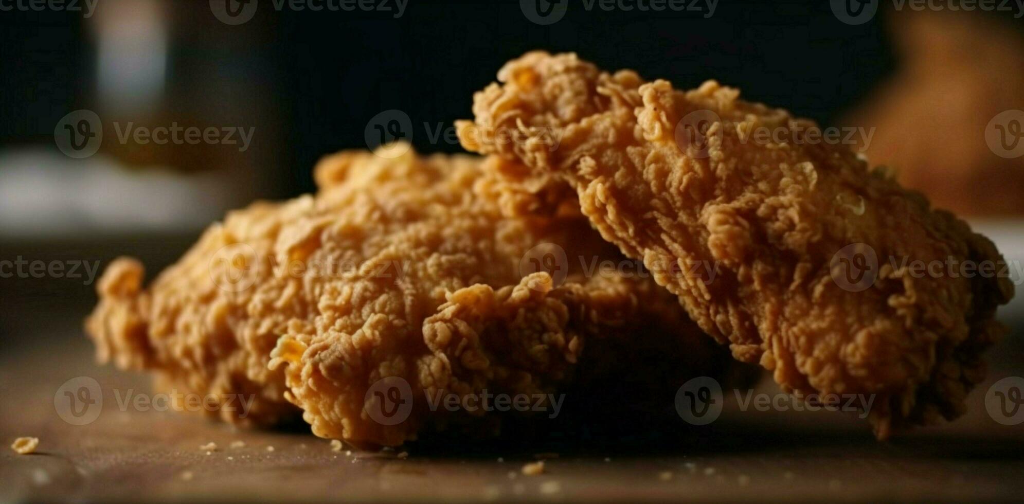 Fast food favorite, A deliciously crispy piece of fried chicken perfection. AI Generated photo