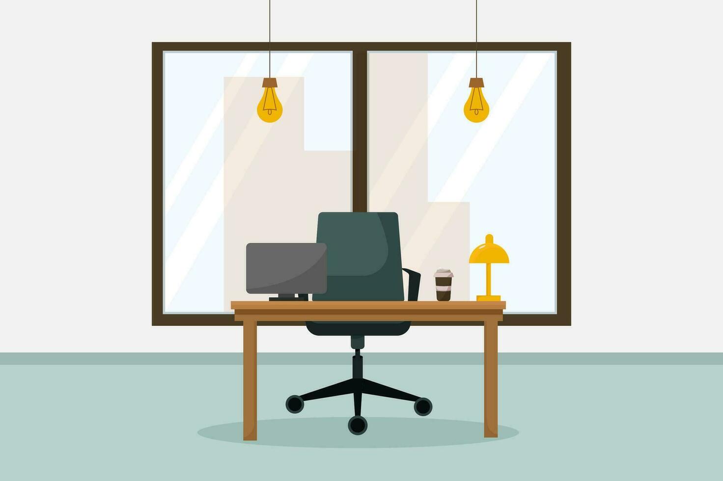 lugar de trabajo, interior vector ilustración