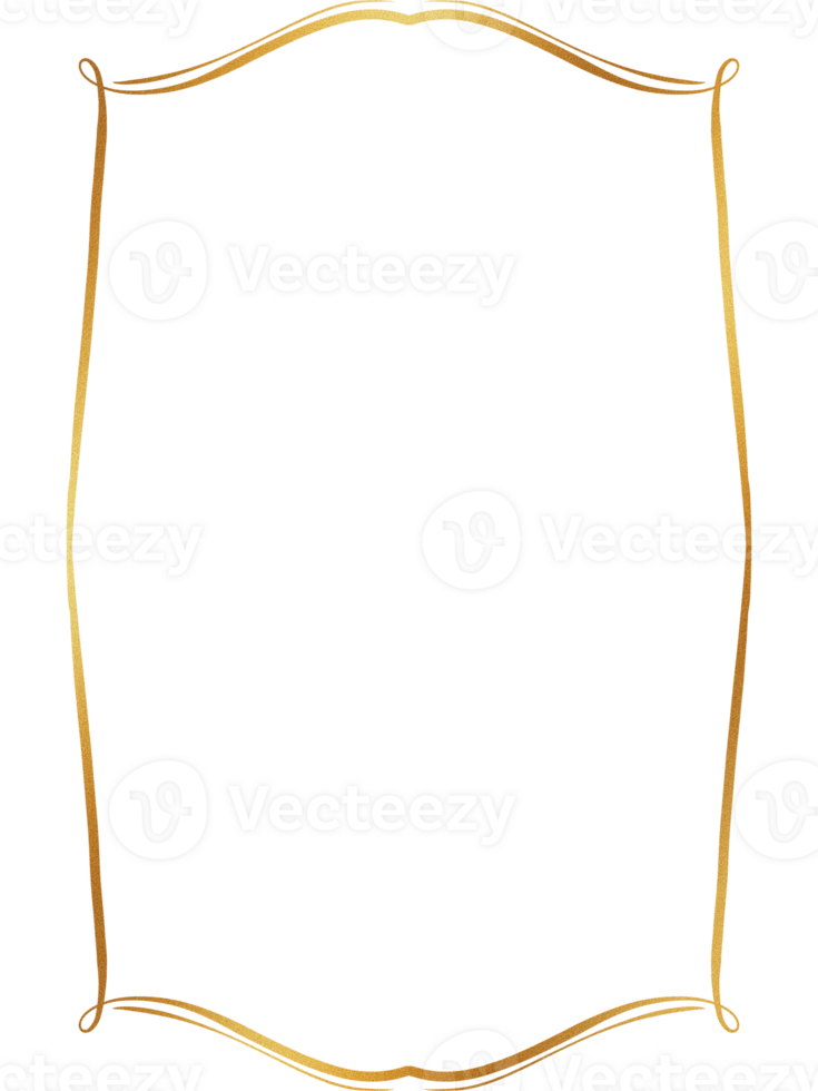 Gold frame luxury Line png