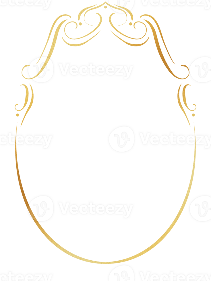 Gold frame luxury Line png