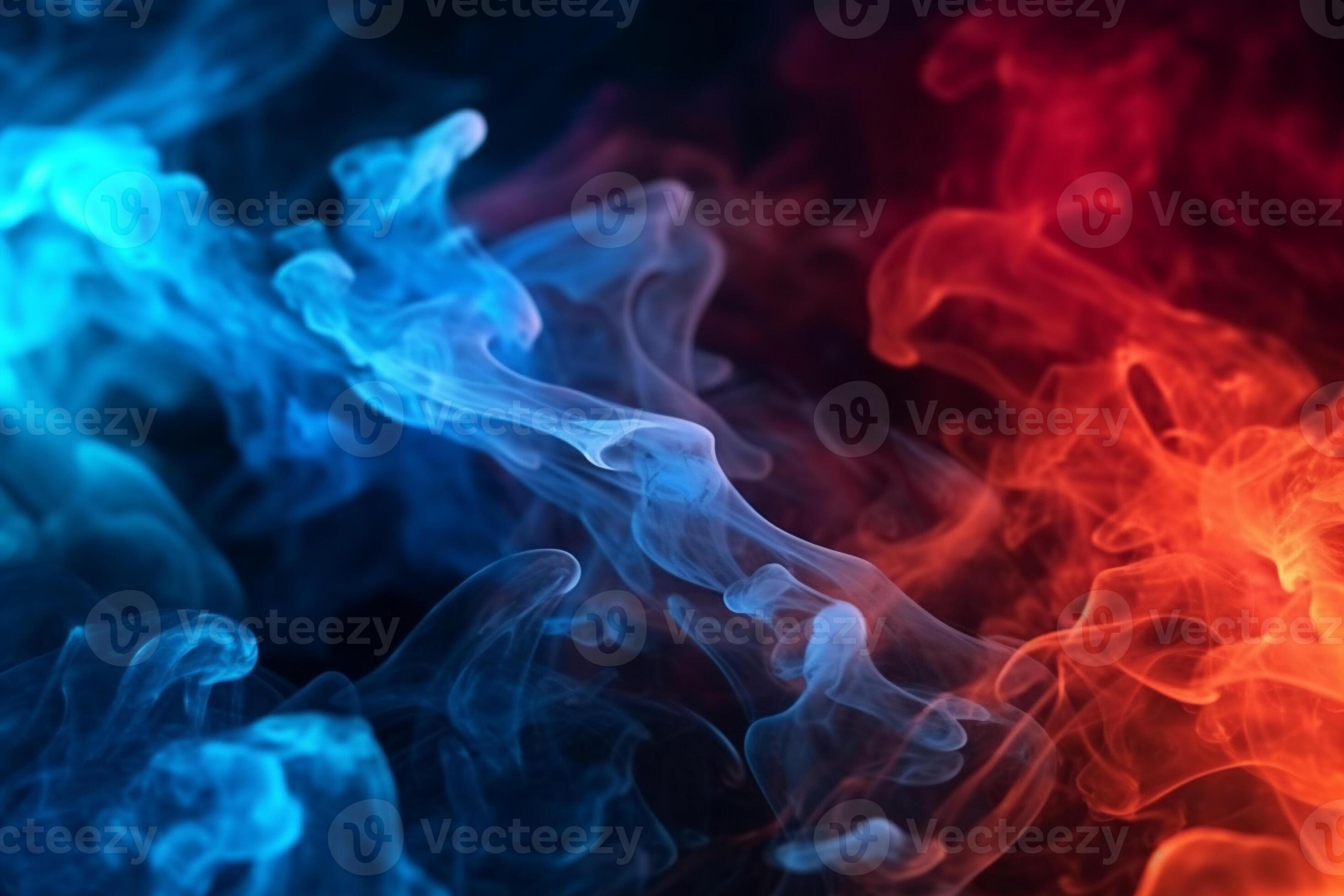 intense-red-and-blue-fire-illuminates-the-black-background-ai