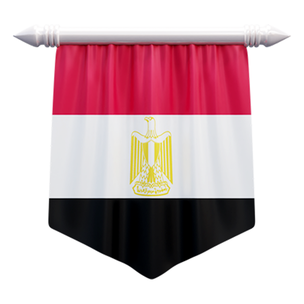 Egipto nacional bandera conjunto ilustración o 3d realista Egipto ondulación país bandera conjunto icono png