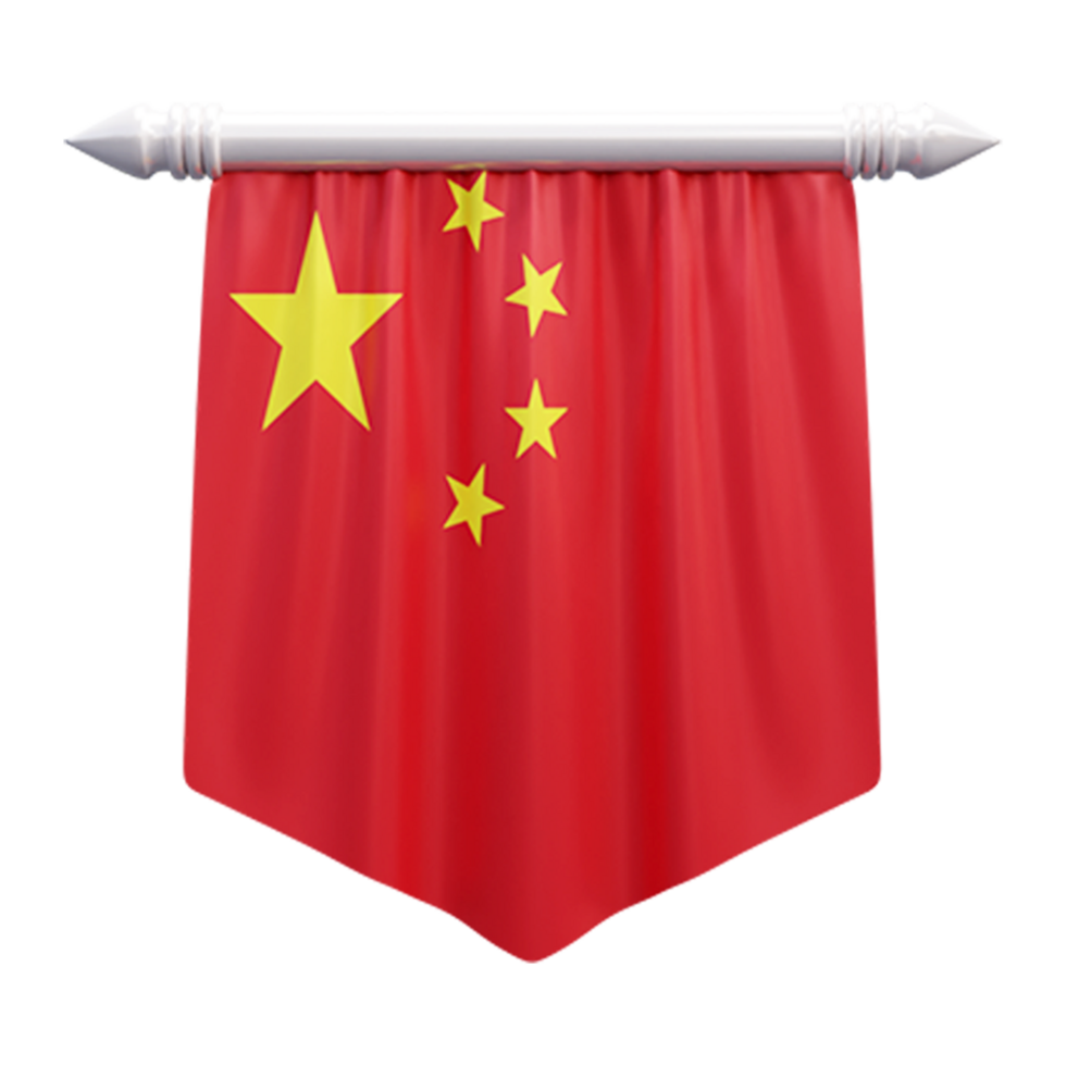 china national flag set illustration or 3d realistic china waving