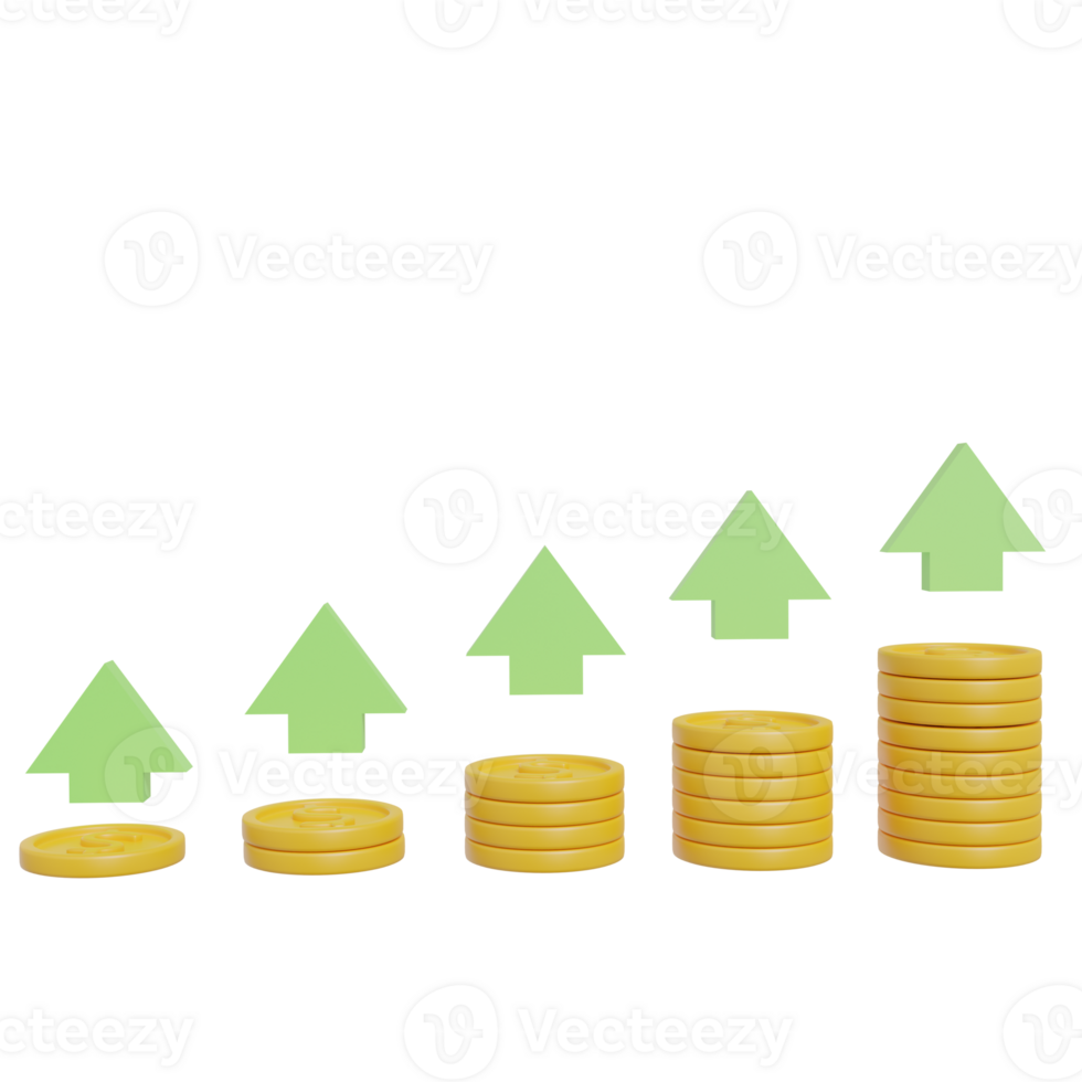 finança 3d render ícone png