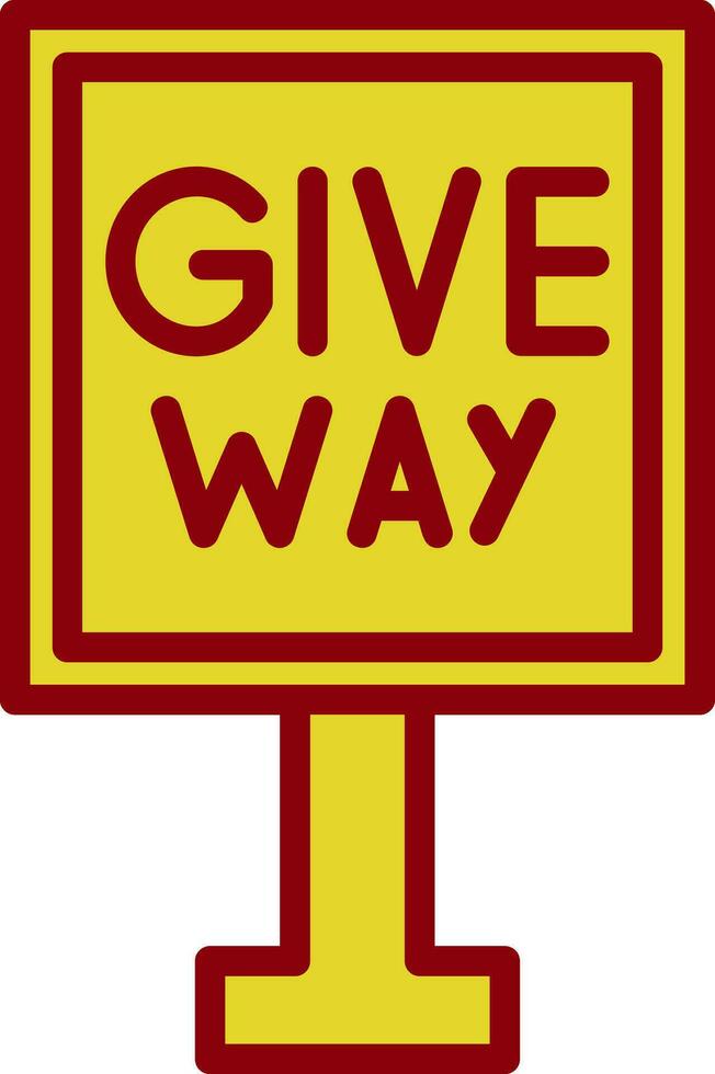 Give Way Vector Icon Design