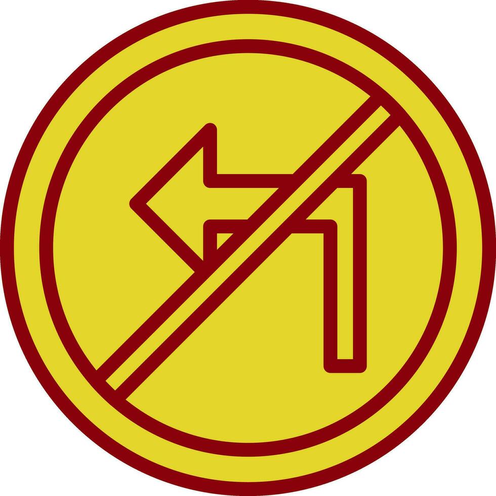 No Turn Left Vector Icon Design