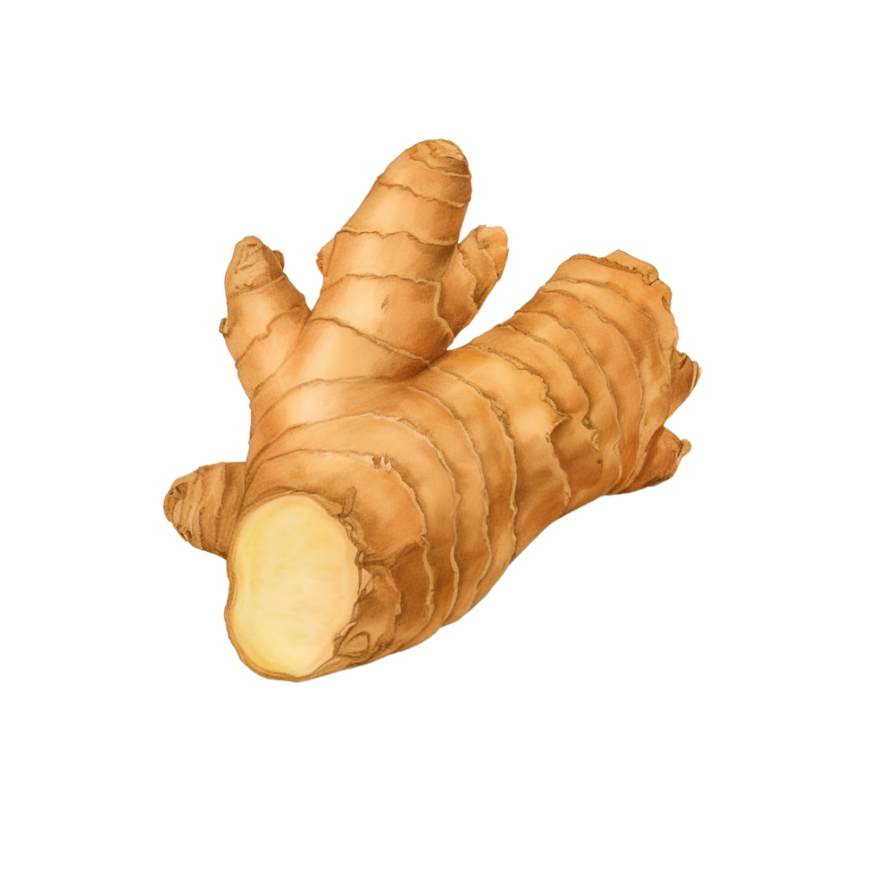 Ginger Root Cut Watercolor Clipart AI Generated 28708029 PNG