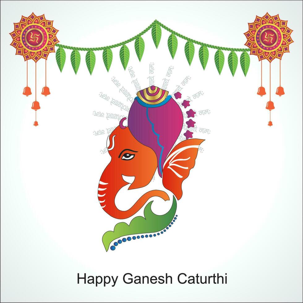 illustration of Lord Ganpati background for Ganesh Chaturthi festival of India vector