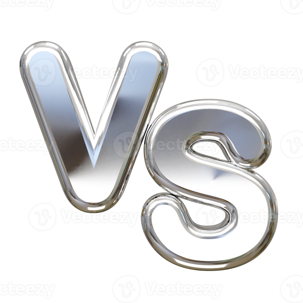 Vs text 3d rendering illustration element png