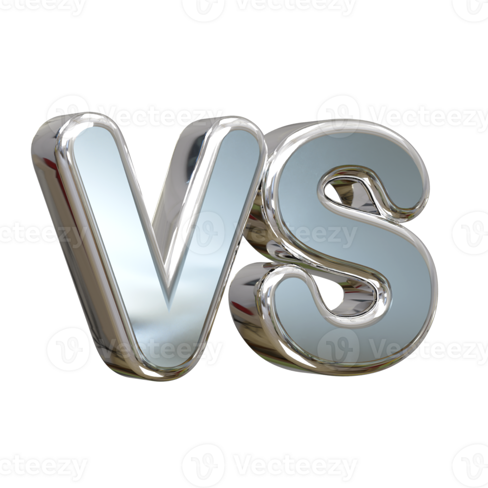 Vs text 3d rendering illustration element png