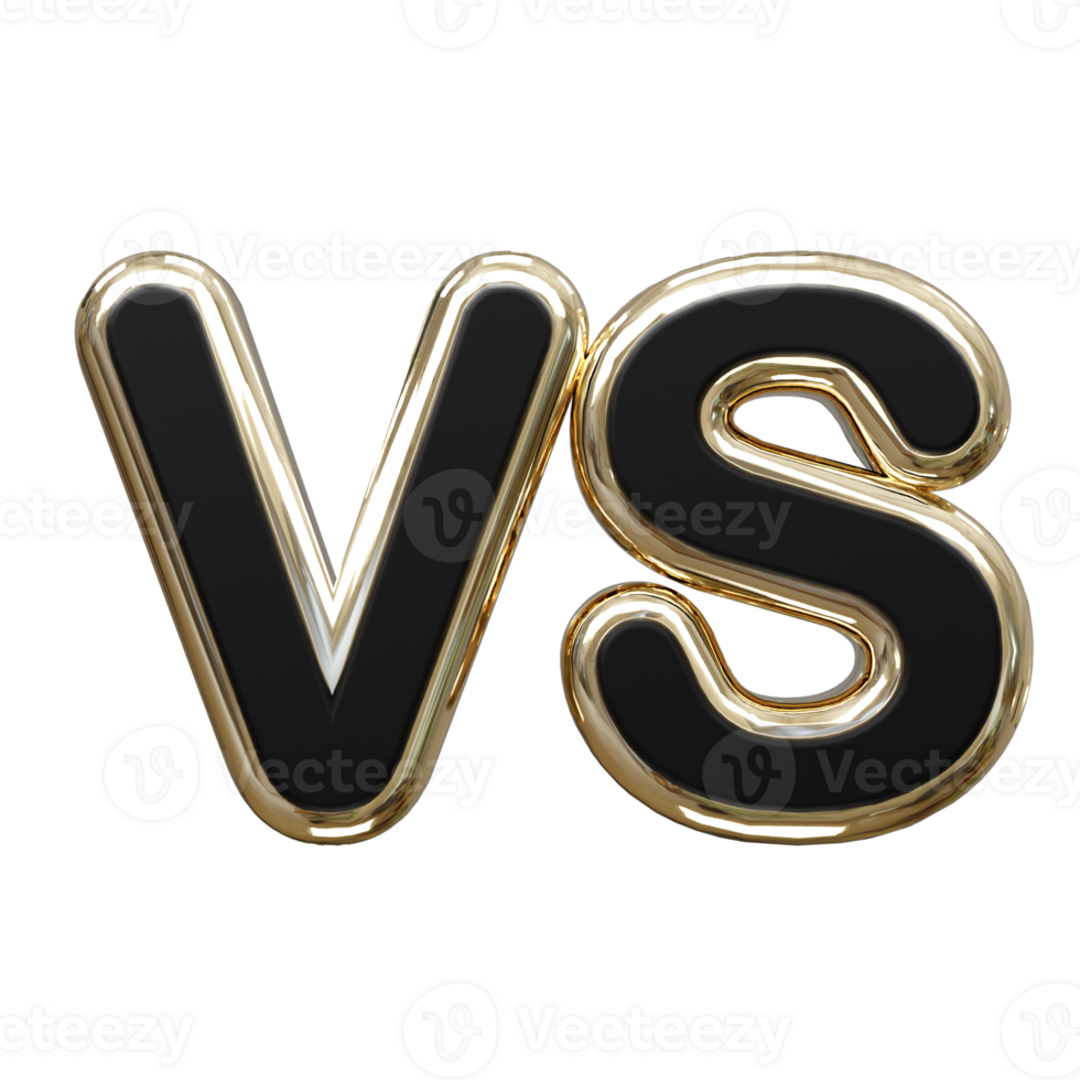 Vs text 3d rendering illustration element png