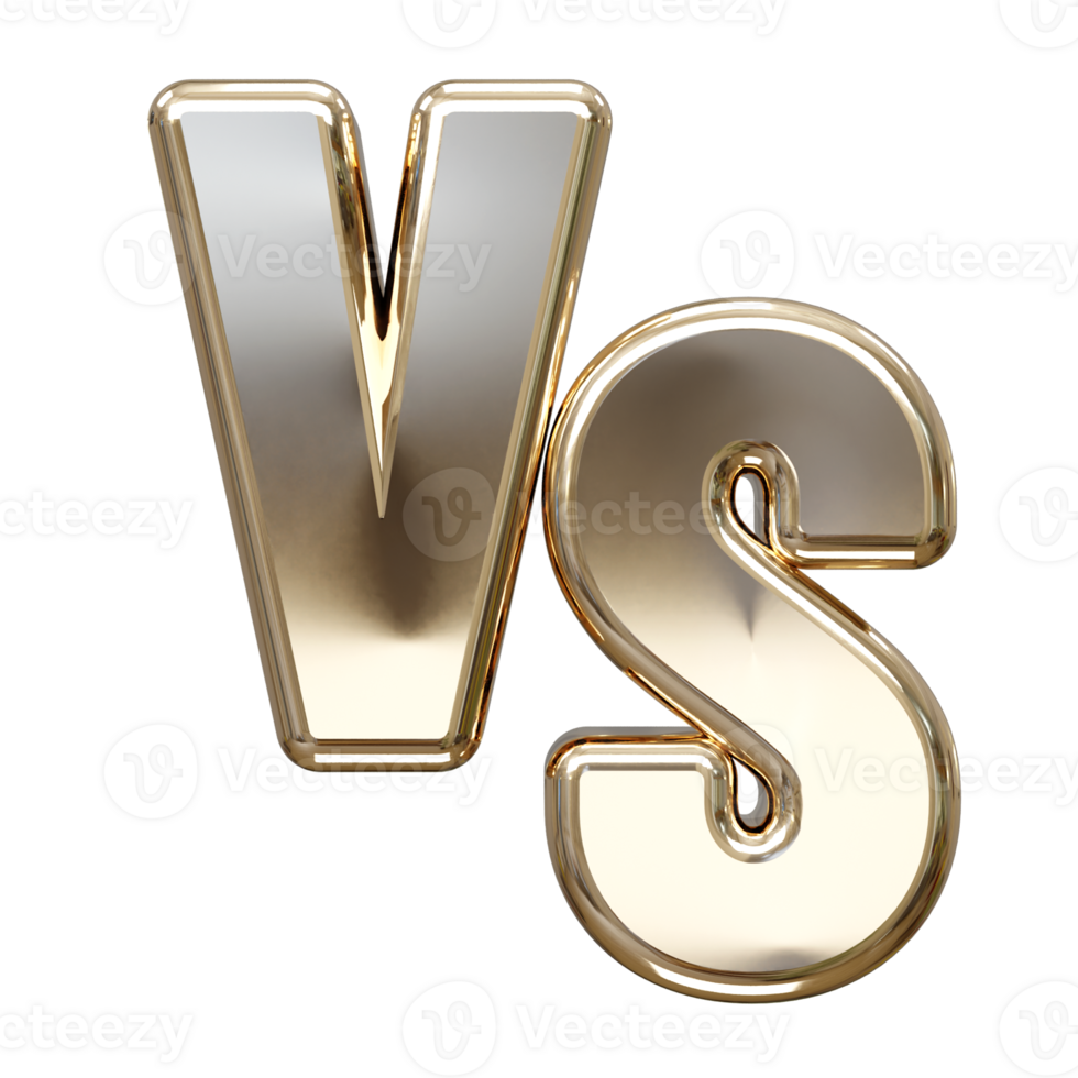 Vs text 3d rendering illustration element png