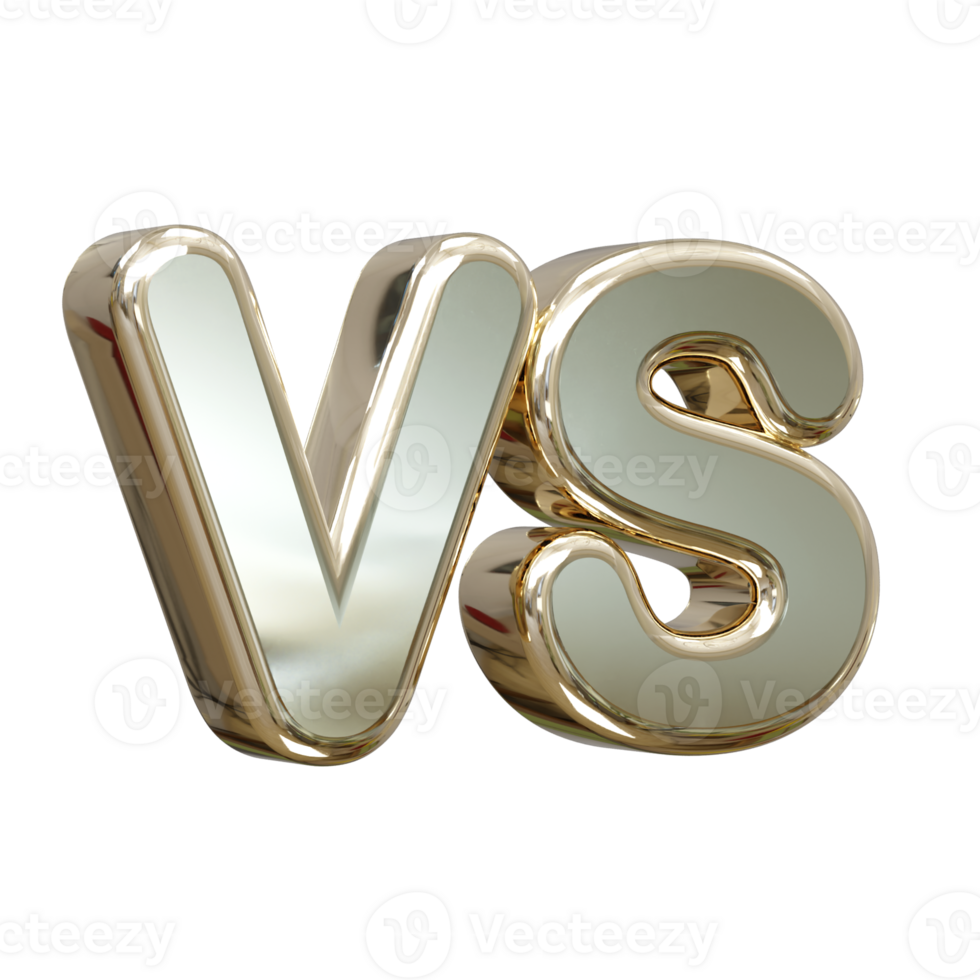 Vs text 3d rendering illustration element png