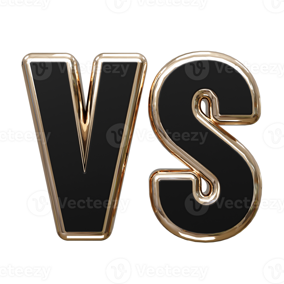 Vs text 3d rendering illustration element png