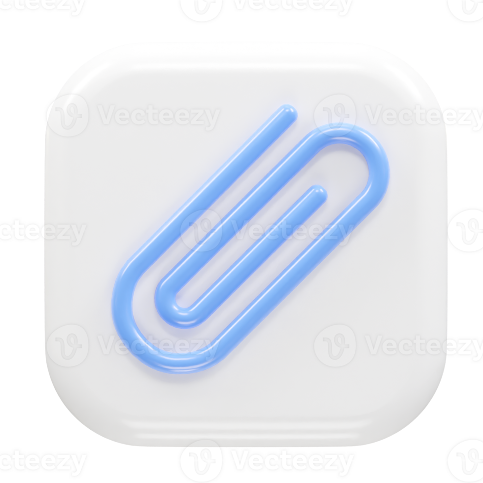 Paper clip icon 3d illustration render png