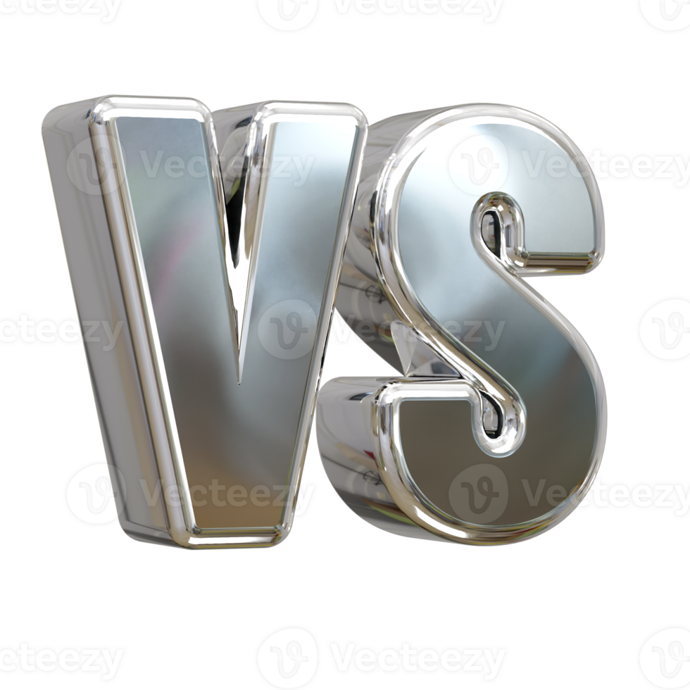 Vs text 3d rendering illustration element png