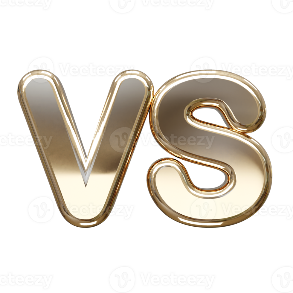 Vs text 3d rendering illustration element png