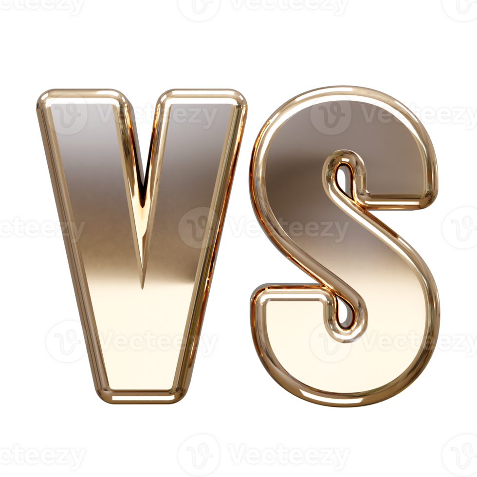 Vs text 3d rendering illustration element png