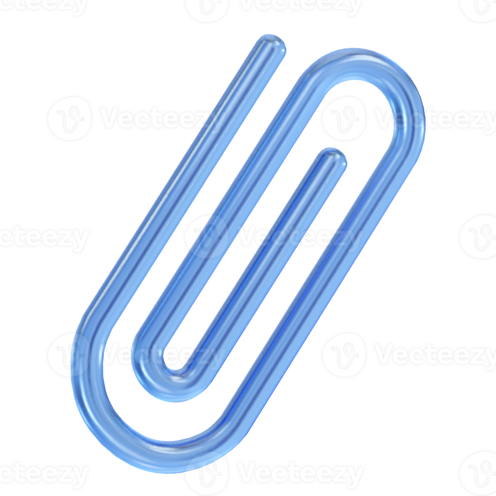 Paper clip icon 3d illustration render png