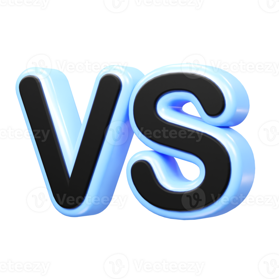 Vs text 3d rendering illustration element png