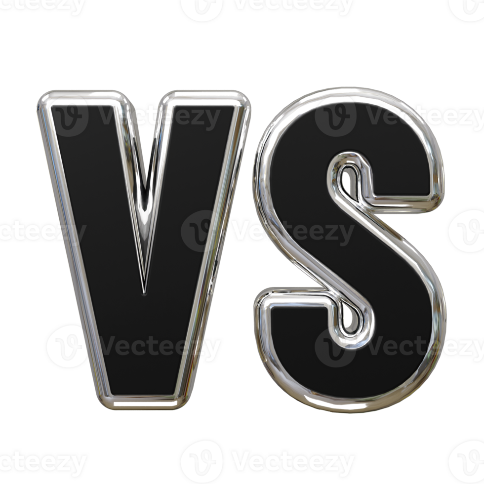 Vs text 3d rendering illustration element png