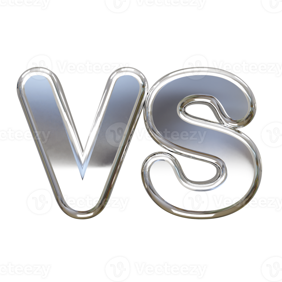 Vs text 3d rendering illustration element png