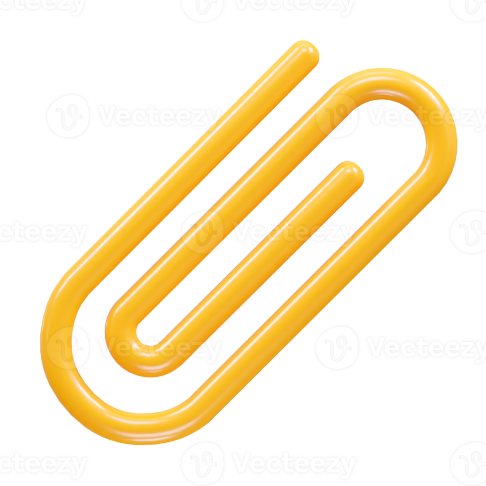 Paper clip icon 3d illustration render png