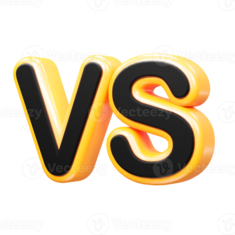 Vs text 3d rendering illustration element png