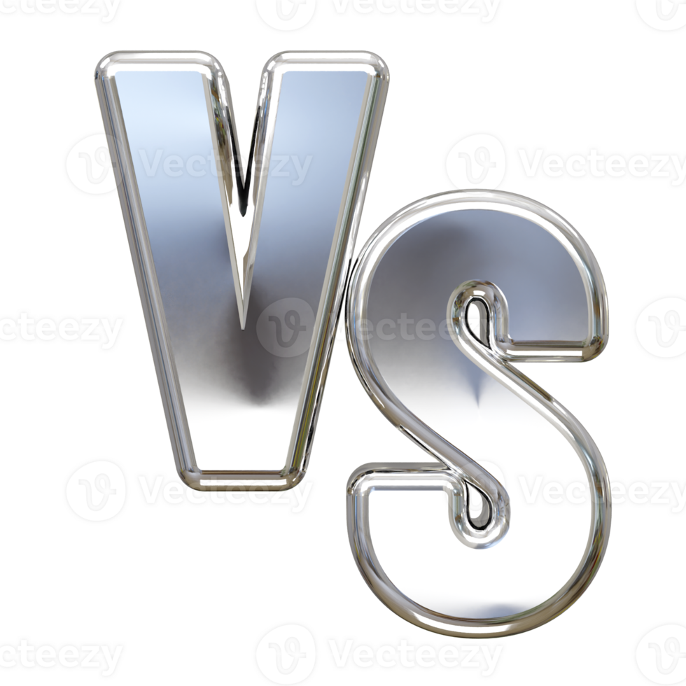 Vs text 3d rendering illustration element png