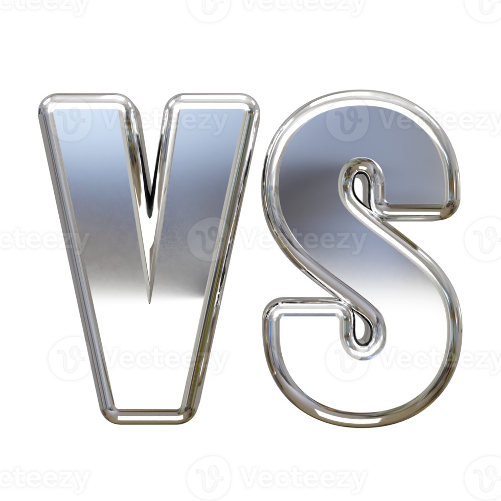 Vs text 3d rendering illustration element png