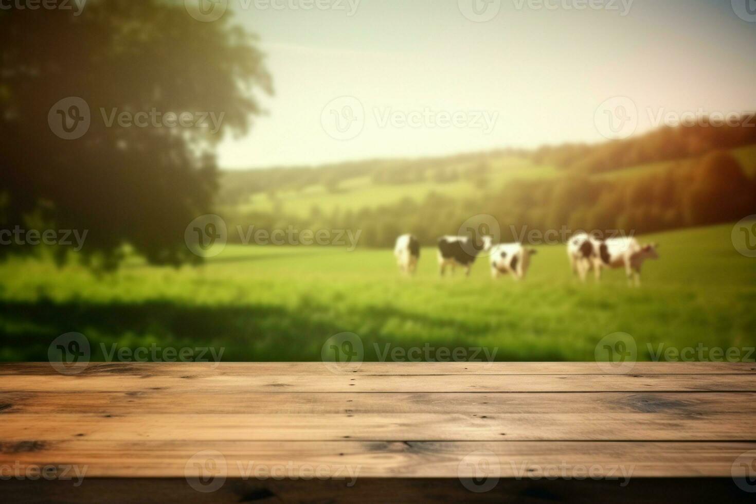 Empty wooden cows. Generate Ai photo