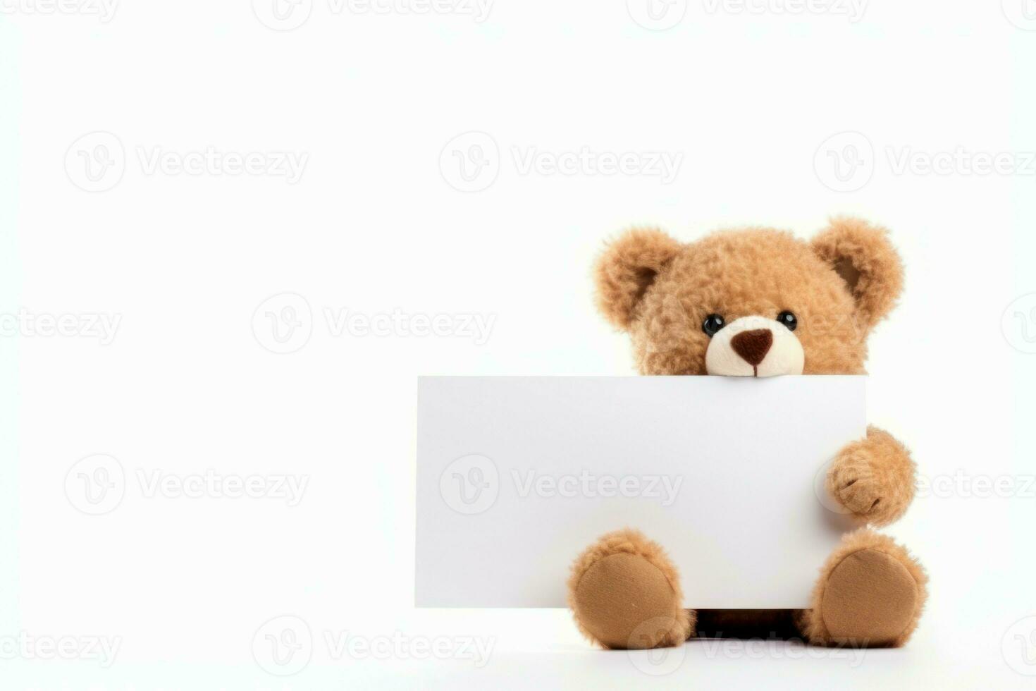 Cute bear blank card. Generate Ai photo