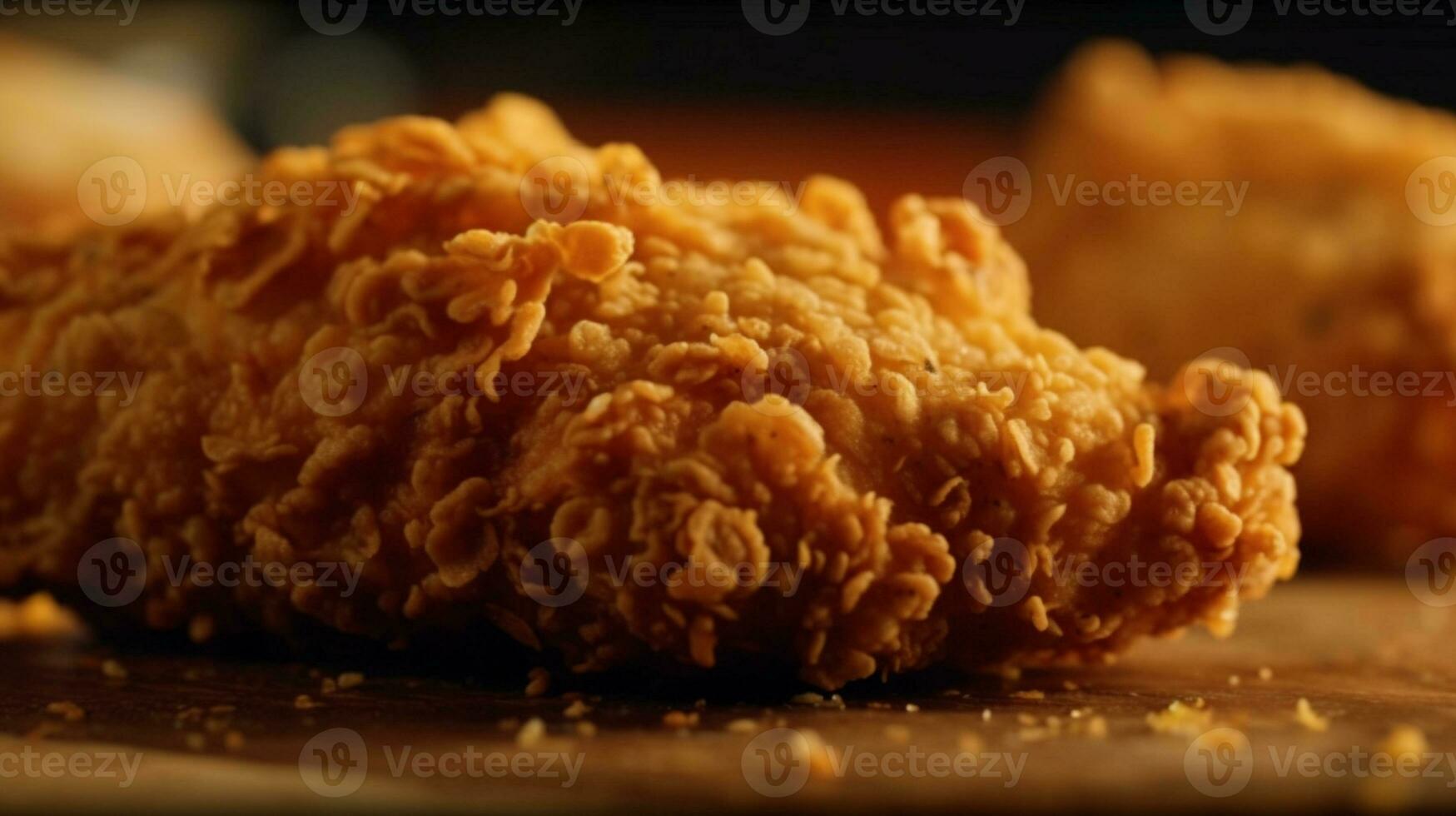 Irresistible fried delight, A crispy chicken piece that's fast food heaven. AI Generated photo