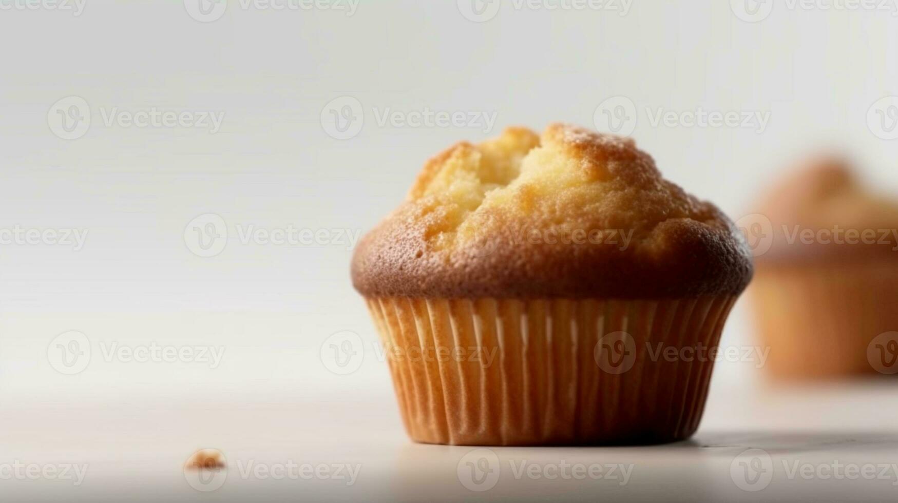 Vanilla muffin cupcake on white background isolated image food AI Generated photo