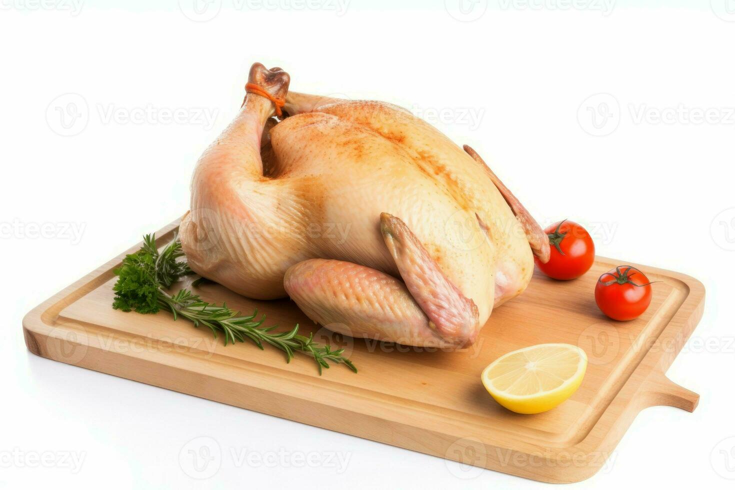 Raw chicken board. Generate Ai photo