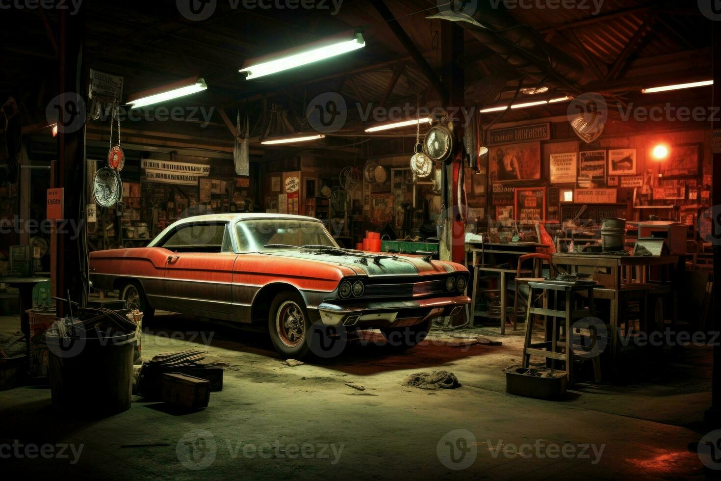 Skilled Auto repair shop tool. Generate Ai photo