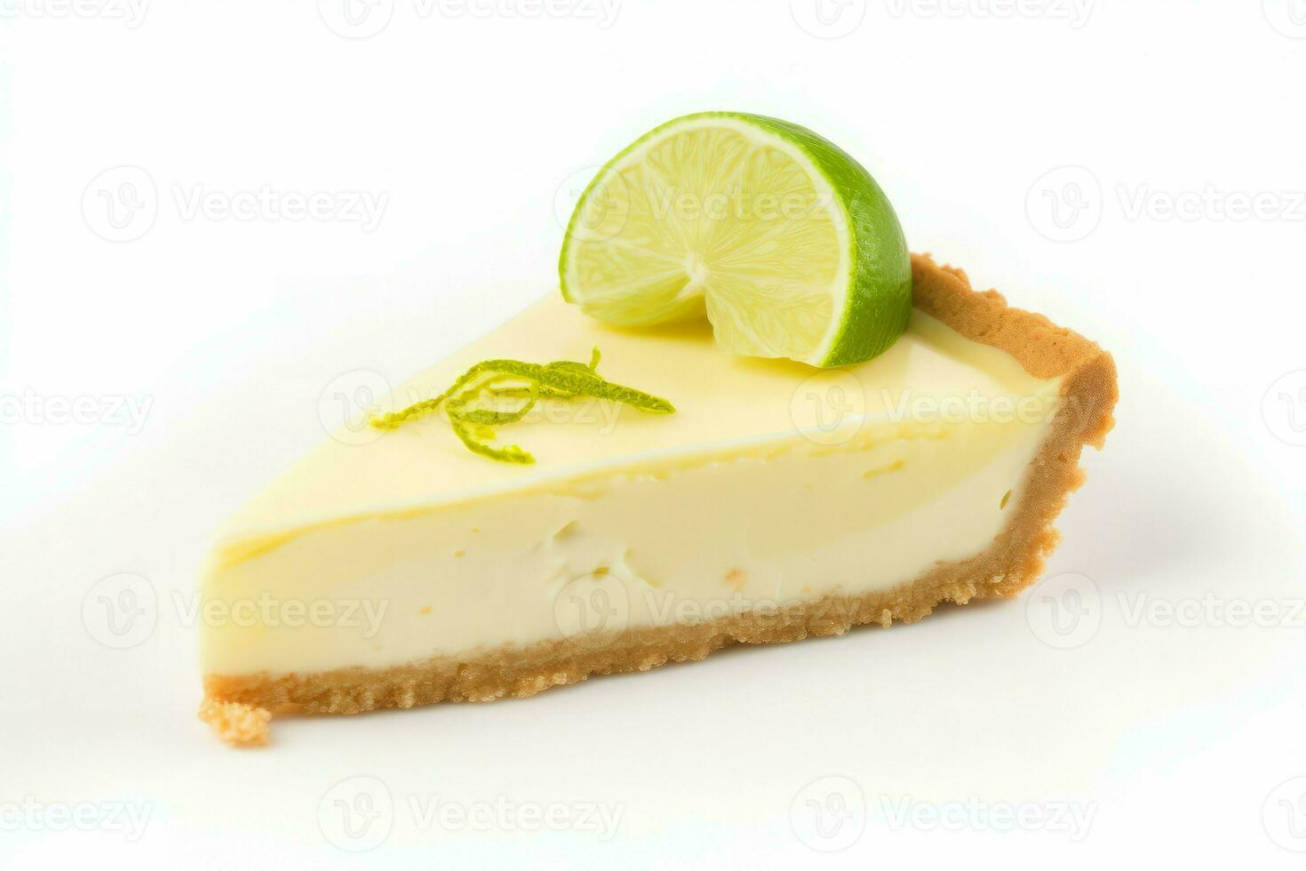 Slice lime pie. Generate Ai photo