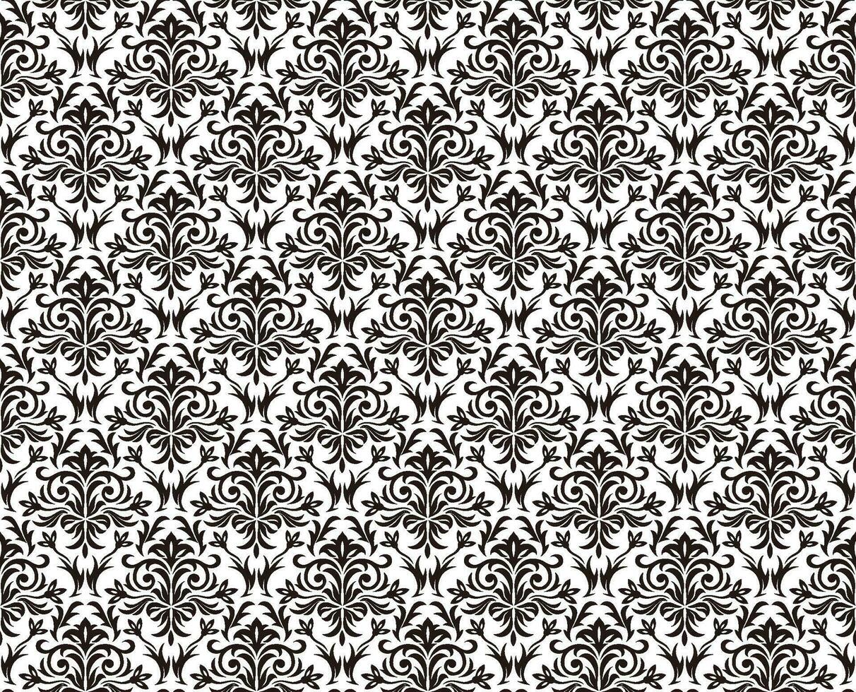 Horizontally And Vertically Repeatable Vector Seamless Damask Vintage Pattern.