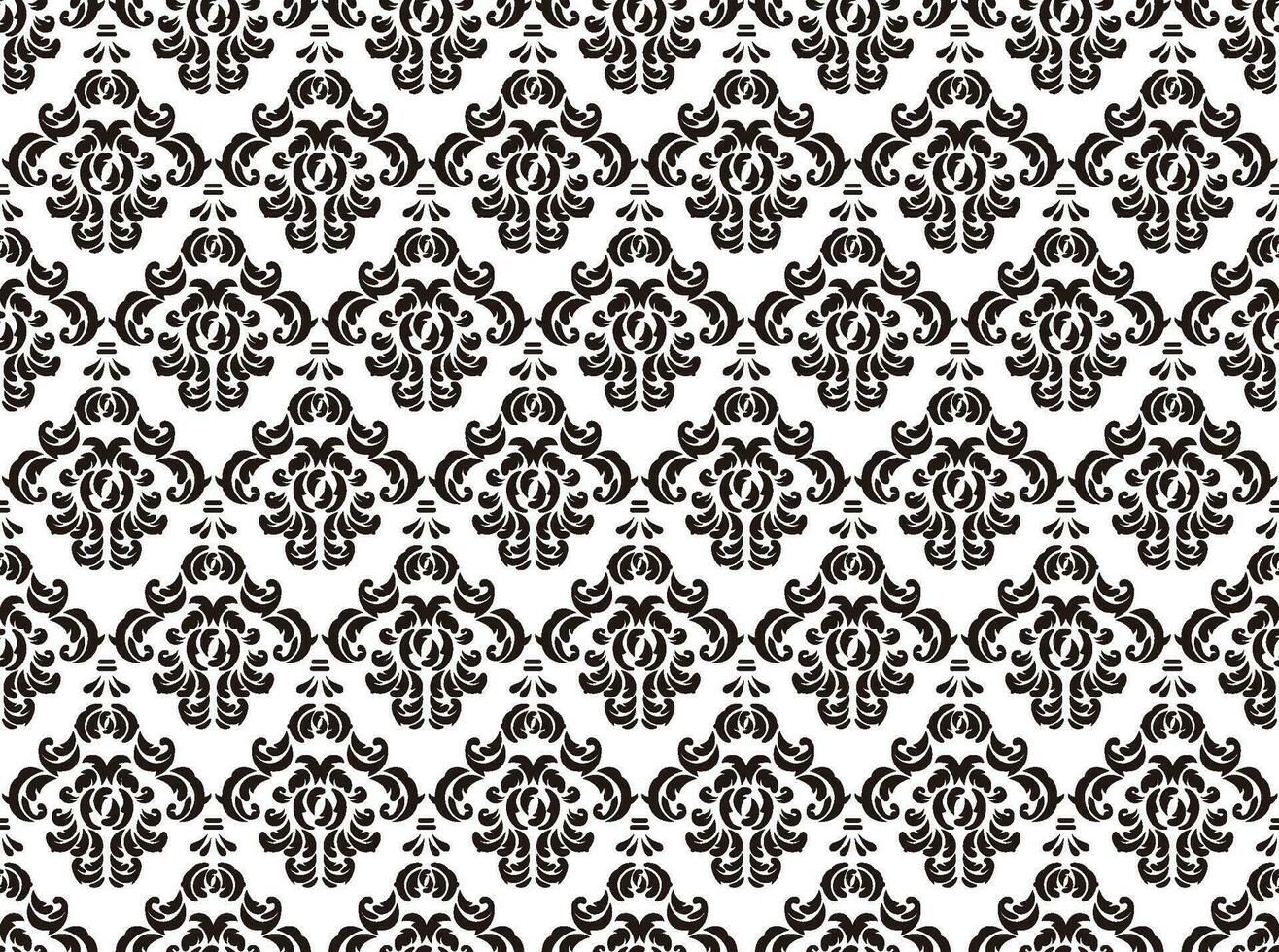 Horizontally And Vertically Repeatable Vector Seamless Damask Vintage Pattern.