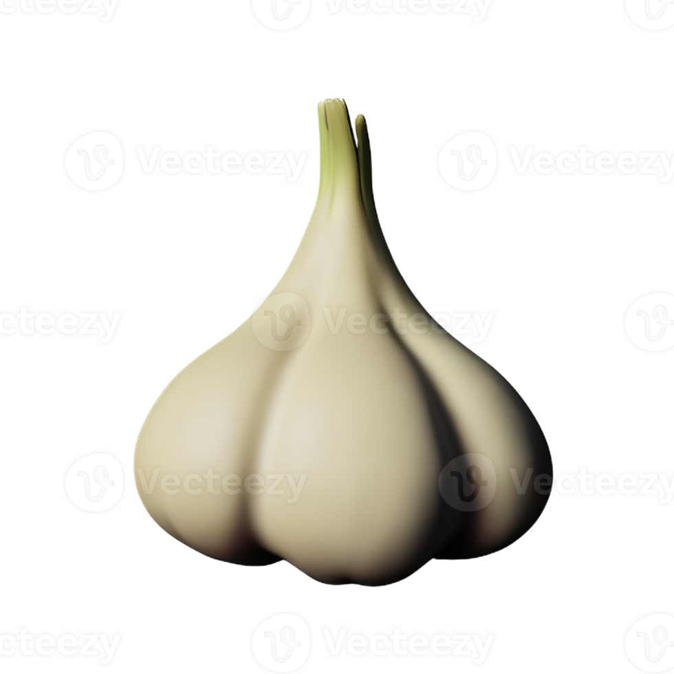 garlic 3d rendering icon illustration png