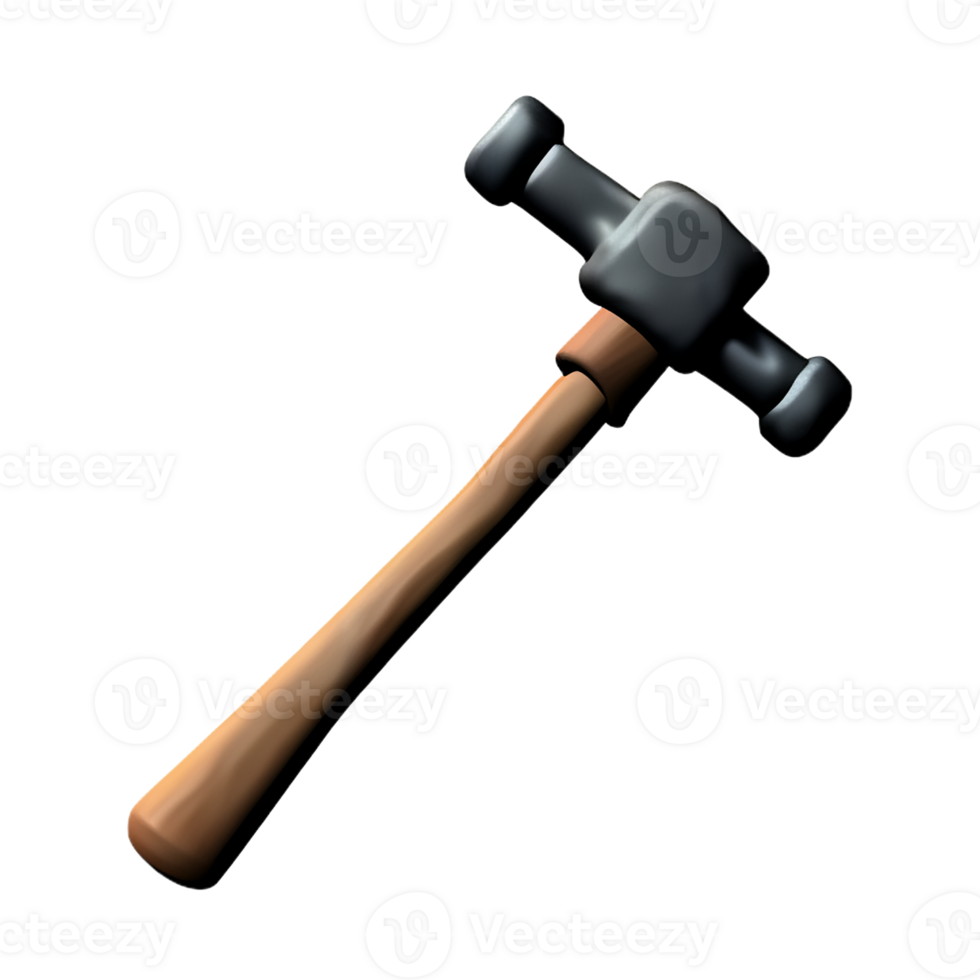 hammer 3d rendering icon illustration png
