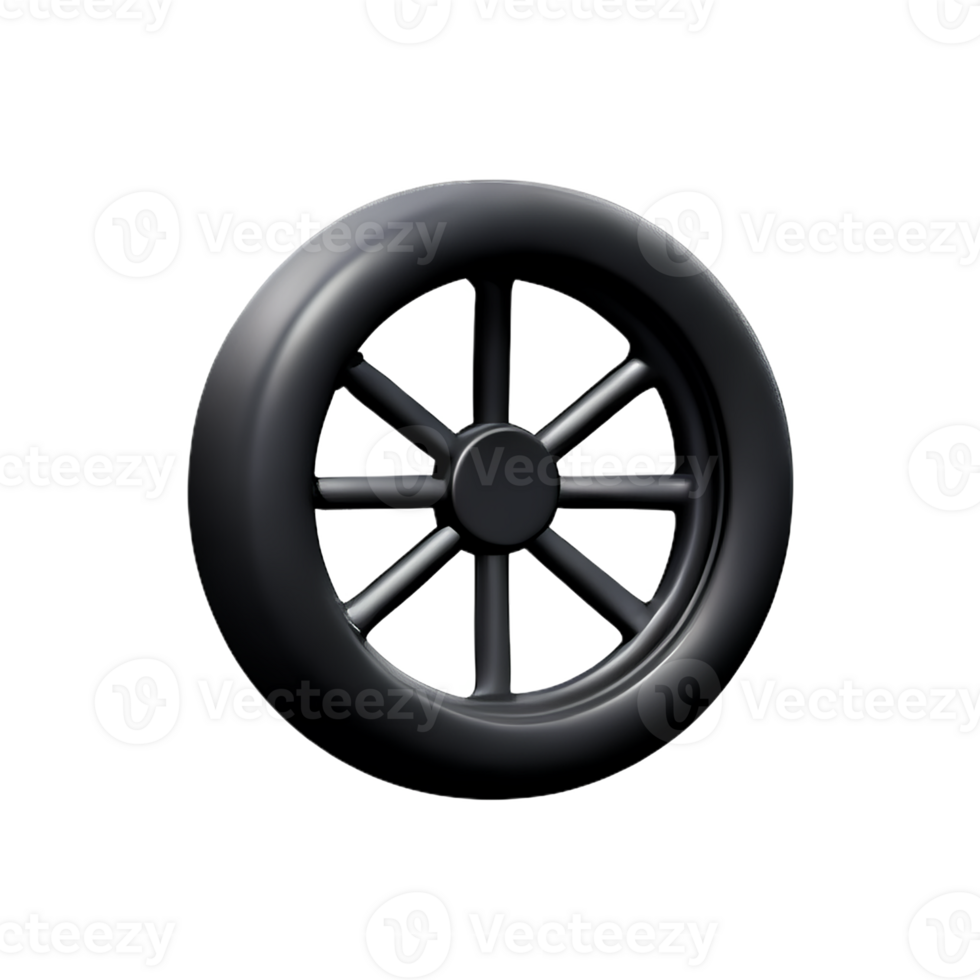 wheel 3d rendering icon illustration png