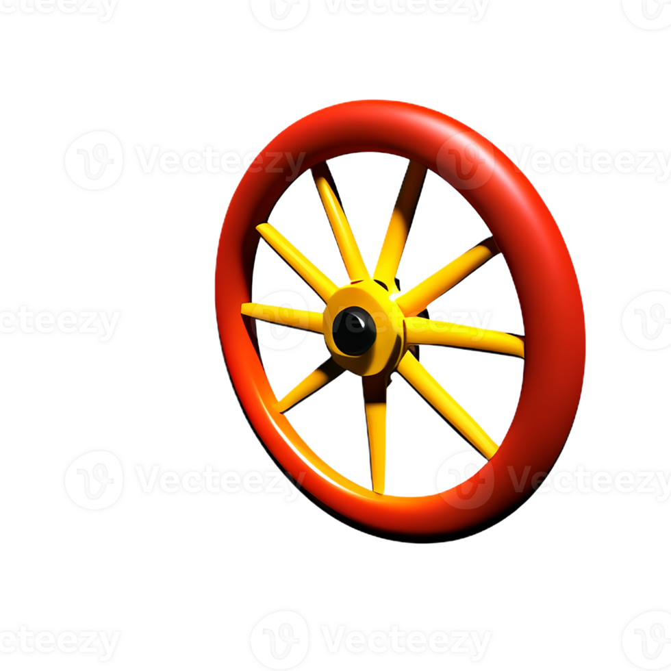 wheel 3d rendering icon illustration png