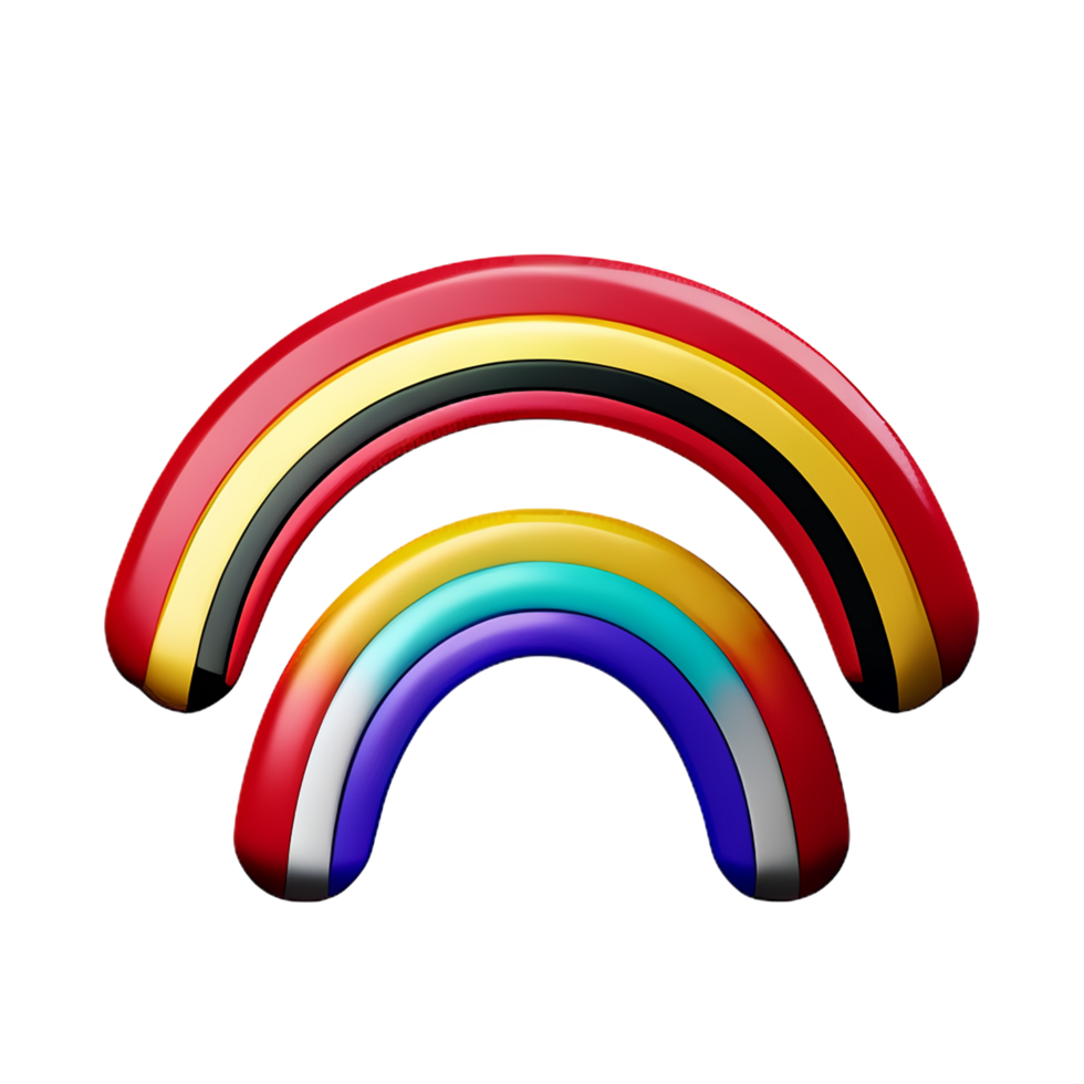 boho rainbow 3d rendering icon illustration png