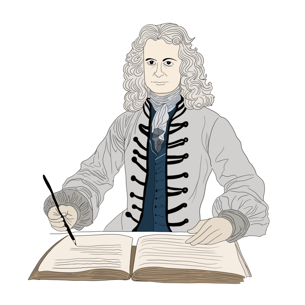 illustration of physics, Isaac Newton's discovery of gravity, The apple fell to the earth by gravity, Universal Law of Gravitation, Sir Isaac's Most Excellent Idea, Law of Gravitation png