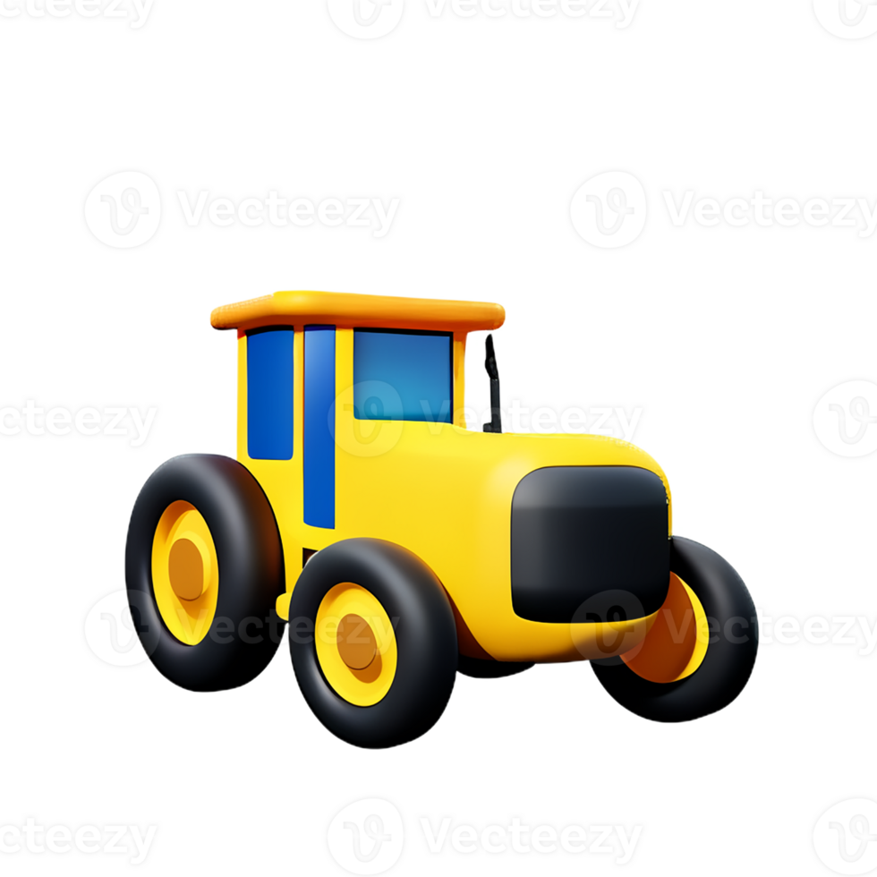 tractor 3d rendering icon illustration png